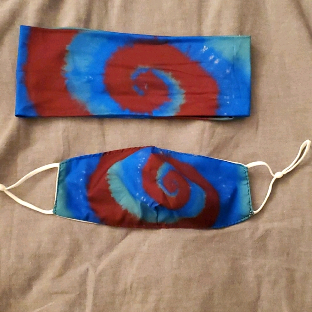 Matching head band and face mask